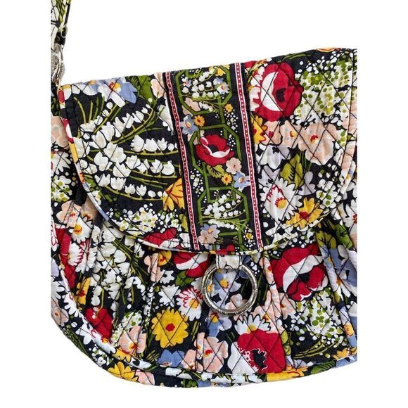 Vera Bradley large saddlebag magnetic floral handbag - Picture 5 of 10